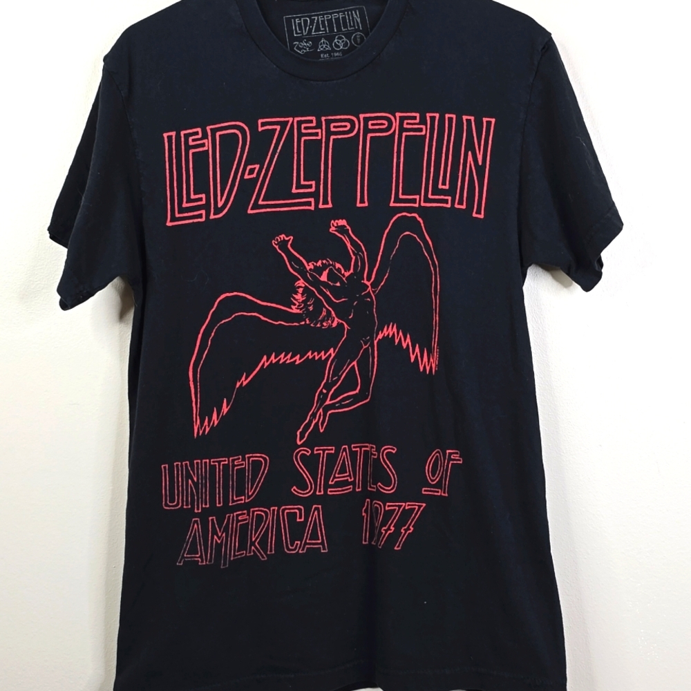 Led Zeppelin Icarus Swan United States of America 1977 Tour Short Sleeve Tee M